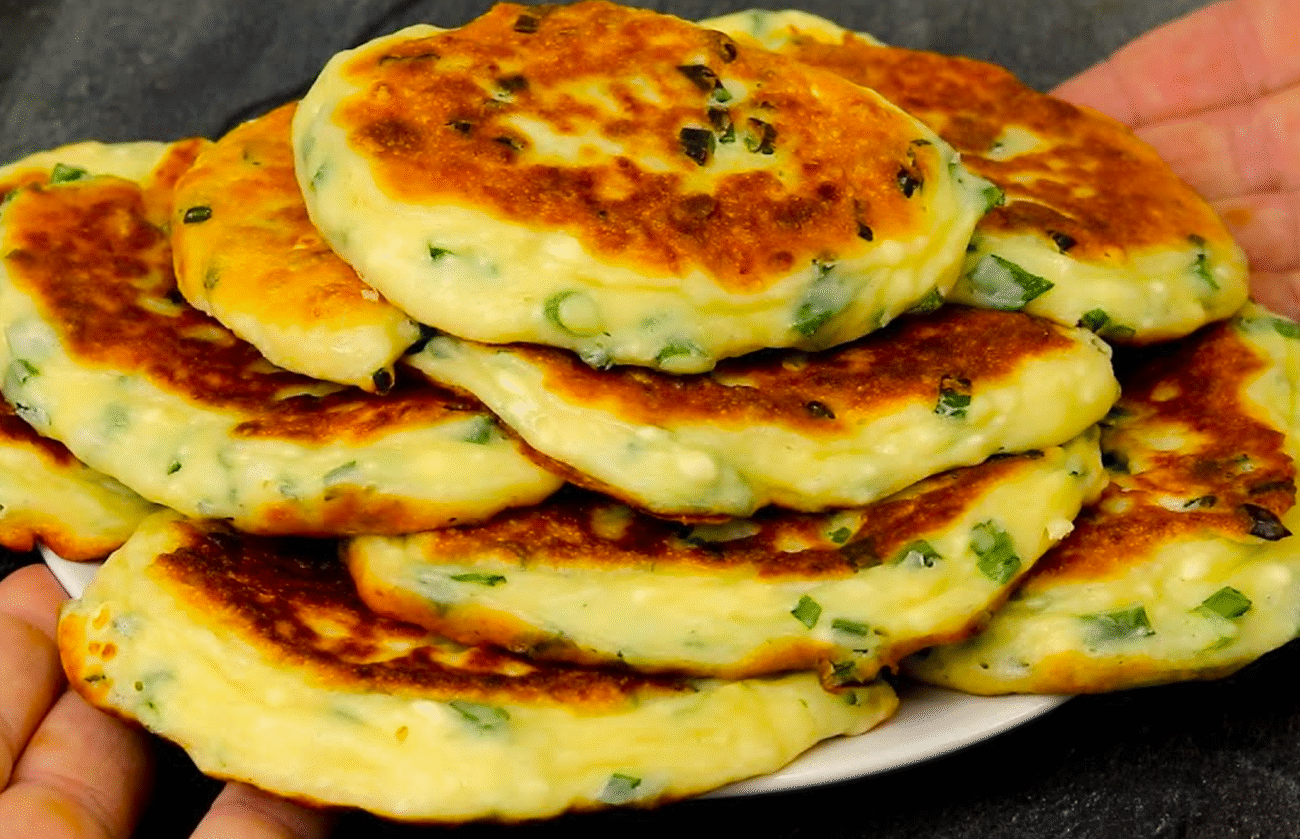 оладки з зеленою цибулею