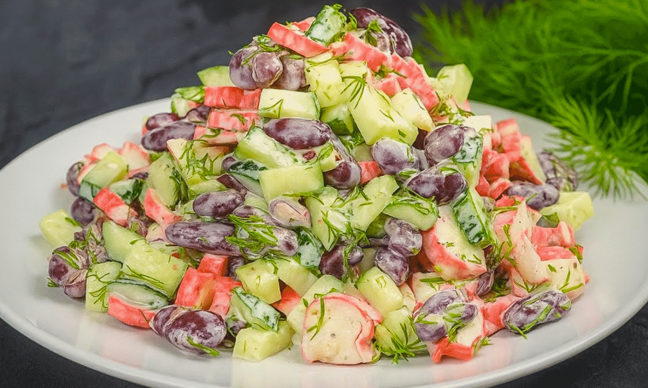 Салат з крабовими паличками "Ніжність": всього 3 інгредієнти і 5 хвилин на приготування!