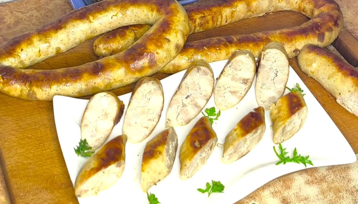 Справжня печена ковбаса, як у селі з бочки: простий рецепт у духовці на Великдень 2026