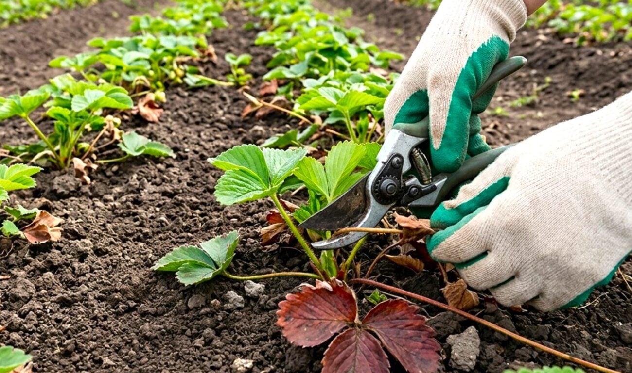 Обрізаю і підживлюю полуницю навесні за 20 хвилин: показую порядок всіх 6 кроків