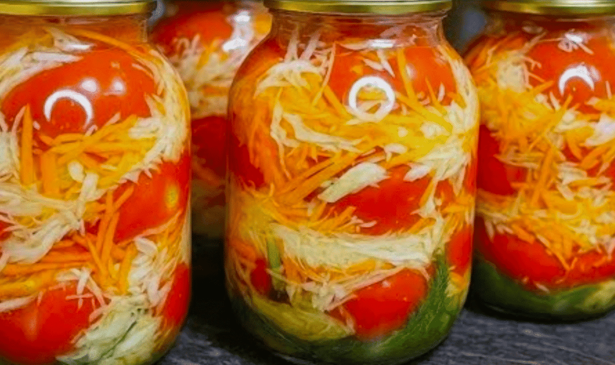 Мариновані помідори на зиму з капустою + Баклажанна ікра! Подруга з Грузії навчила