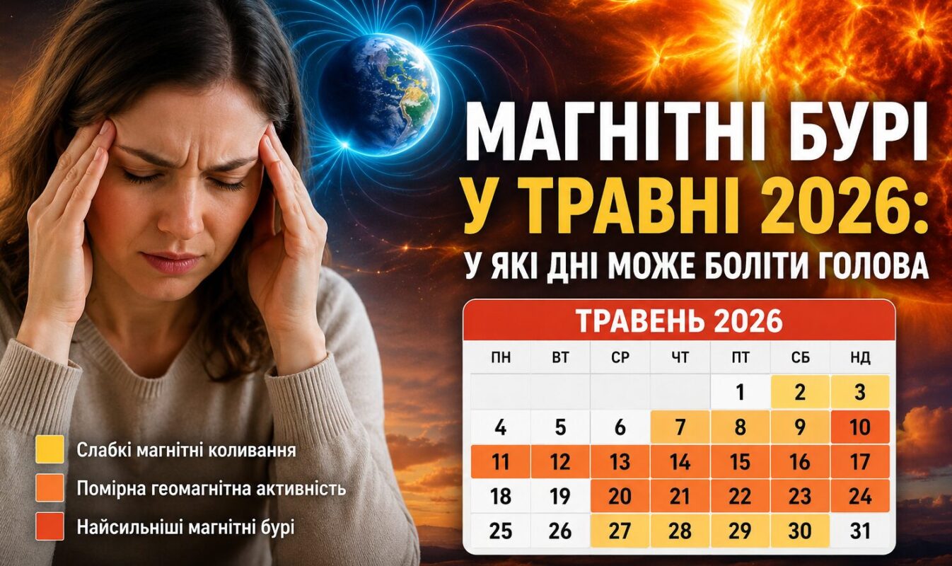 Магнітні бурі у травні 2026: у які дні може боліти голова