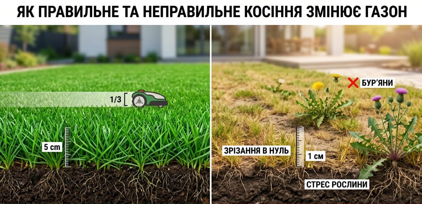 Як часто косити газон, щоб він ставав густішим, а не рідшим