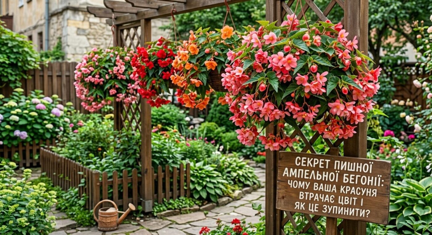 Секрет пишної ампельної бегонії: чому ваша красуня втрачає цвіт і як це зупинити?