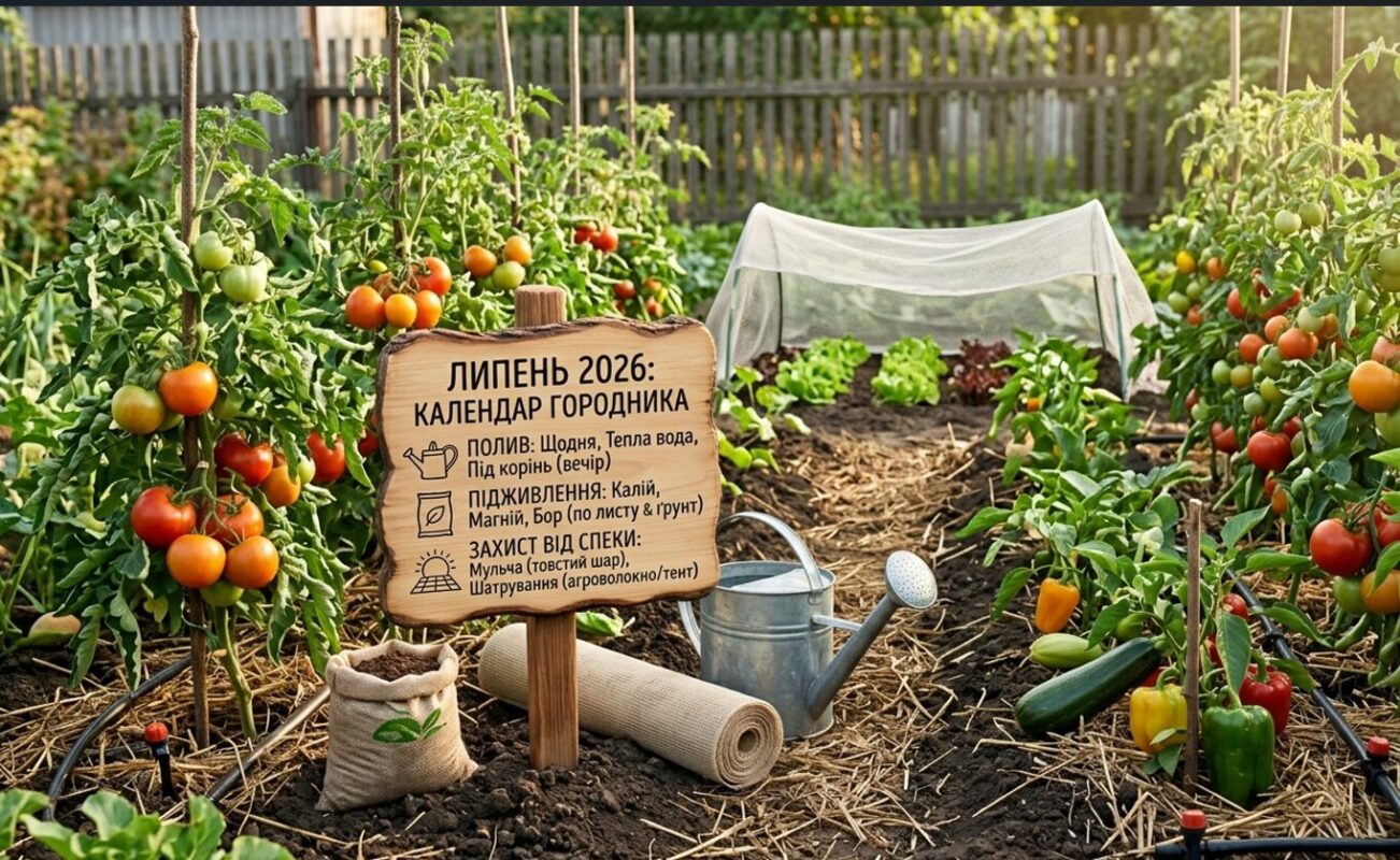 Календар городника на липень 2026: полив, підживлення та захист від спеки